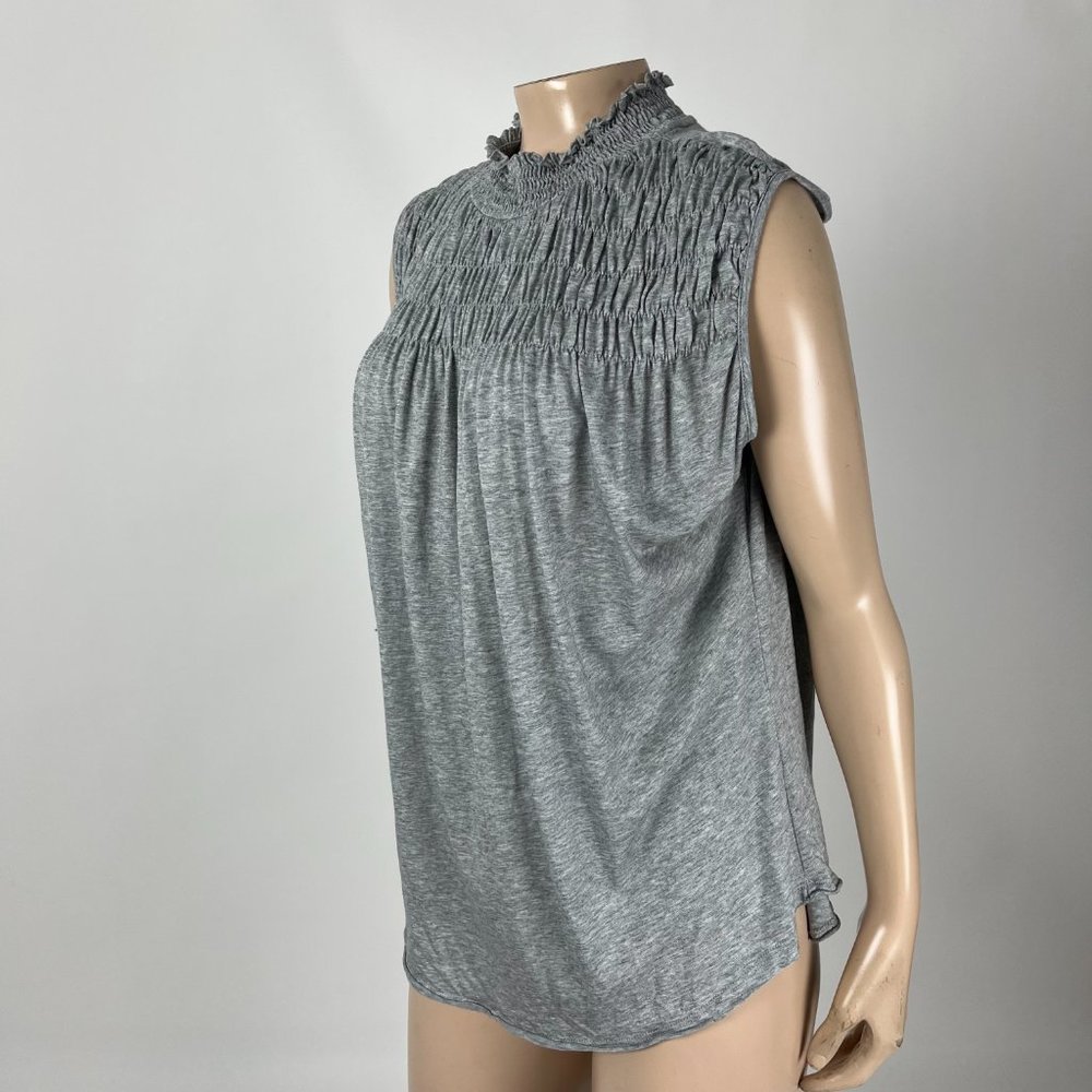 Sundance Heather Gray Smocked Neck Sleeveless Tank Top
